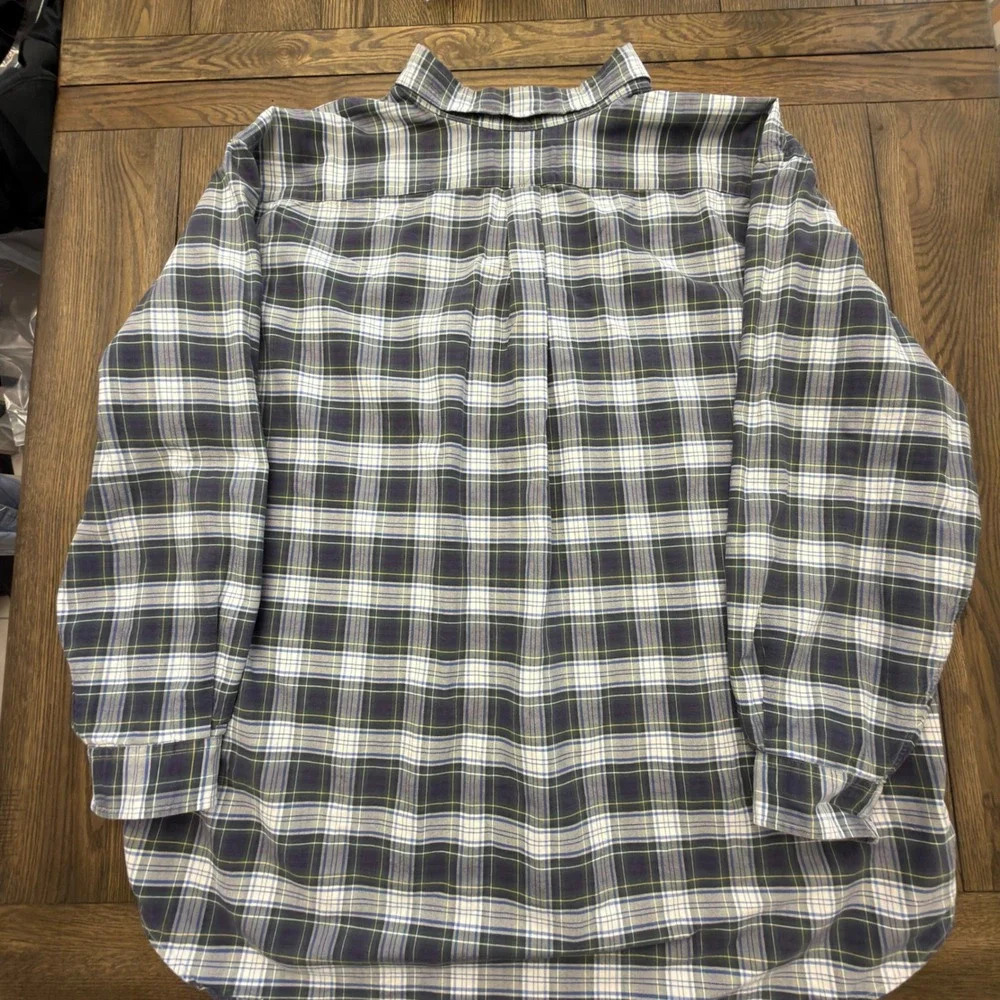 Polo Ralph Lauren Mens 4XB Classic Fit Plaid Button Down Shirt Green Navy Blue